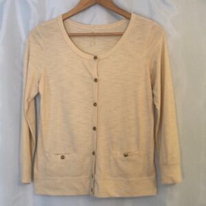 Nine 1 Eight Cream Long Sleeve Top Size S